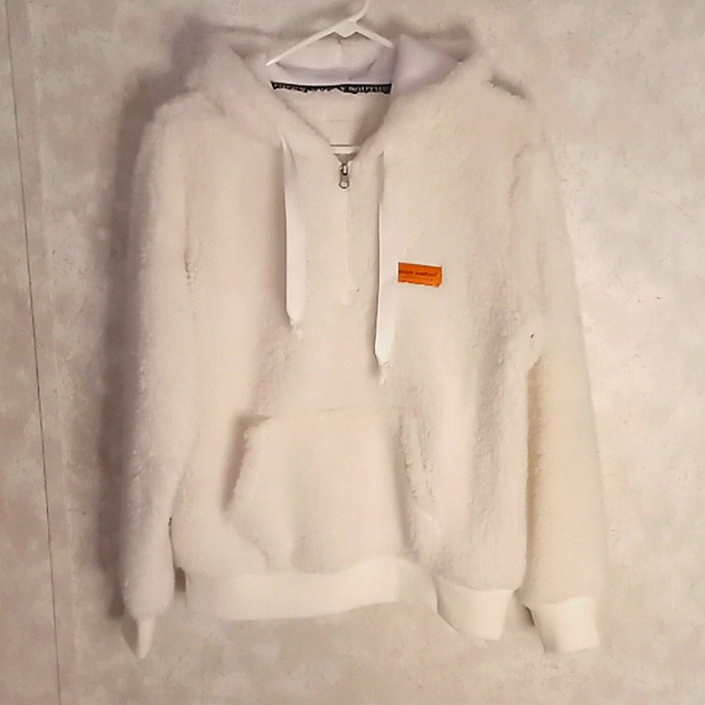 Simply Southern off white fleece half zipper hoodie- size Medium